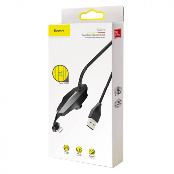 Baseus Lightning Colourful Suction Mobile Game Data Cable 2.4A, 1.2m Black (CALXA-A01)