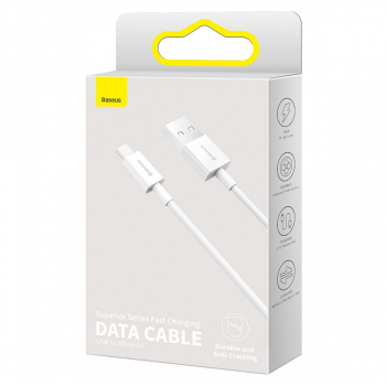 Baseus Micro USB Superior cable, fast charging cable 2A 1m White (CAMYS-02)