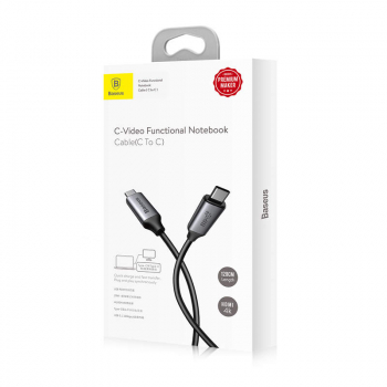 Baseus C-Video Functional Notebook Cable (C to C) Dark gray (CATCY-C0G)