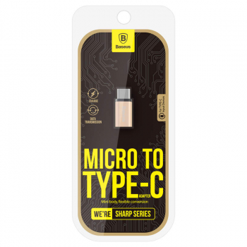 Baseus Converter Sharp Micro USB To Type-C Champagne Gold (CATYPEC-DL0V)