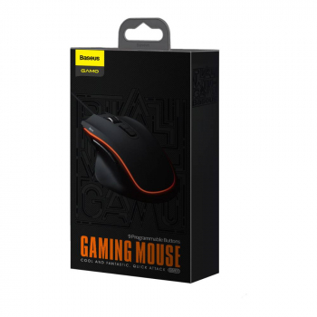 Baseus Game Tool GAMO 9 Programmable Buttons Gaming Mouse, 6400 DPI, Black (GMGM01-01)