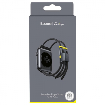 Baseus iWatch Strap Lets go Lockable Rope for 3,4,5 series, 38 mm / 40 mm Gray/Yellow (LBAPWA4-AGY)