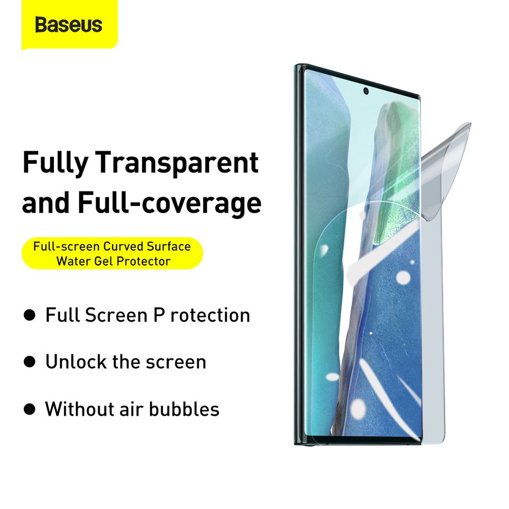 Baseus Samsung Note 20 0 15mm Full Screen Curved Water Gel 2pcs Frame Transparent Sgsanote20 Sa02