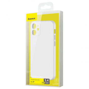 Baseus iPhone 12 mini case Liquid Silica Gel Ivory white (WIAPIPH54N-YT02)