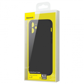 Baseus iPhone 12/12 Pro case Liquid Silica Gel Black (WIAPIPH61N-YT01)