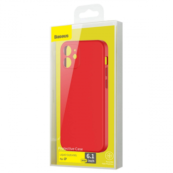 Baseus iPhone 12/12 Pro case Liquid Silica Gel Bright red (WIAPIPH61N-YT09)
