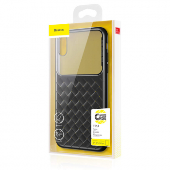 Baseus iPhone Xs Max case Glass & Weaving Black (WIAPIPH65-BL01)