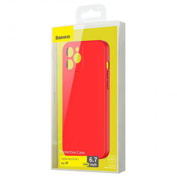 Baseus iPhone 12 Pro Max case Liquid Silica Gel Bright red (WIAPIPH67N-YT09)