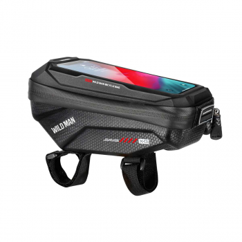 WILDMAN Bicycle bag X1 Touch screen (max 6.7 inch) Cycling Front Frame Handlebar Waterproof 1L Black