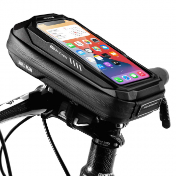 WILDMAN Bicycle bag X3 Touch Screen (max 6.7 inch) Cycling Handlebar Front Phone Pouch Frame Bicycle Bag Waterproof 0,5L Black