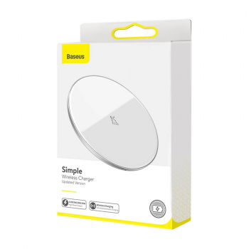 Baseus Wireless Charger Simple fast Qi charging pad (updated version) 15W, White (WXJK-B02)